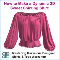 MD108 - Marvelous Designer Shirt Video Tutorial - Sweet Shirring Shirt Workshop MD108 - Marvelous Designer Shirt Video Tutorial - Sweet Shirring Shirt Workshop
