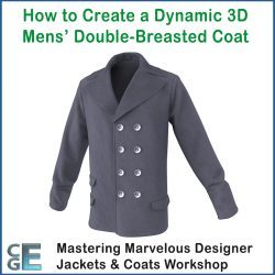 MD114 - Making a Double-Breasted Coat in Marvelous Designer - Jacket Workshop Tutorial MD114 - Making a Double-Breasted Coat in Marvelous Designer - Jacket Workshop Tutorial