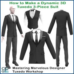 MD120 - Marvelous Designer 3-Piece Tuxedo Suits Workshop MD120 - Marvelous Designer 3-Piece Tuxedo Suits Workshop