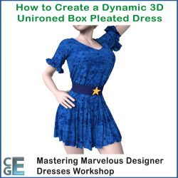 MD137 - Un-ironed Box Pleated Marvelous Designer Dress Video Tutorial CGElves MD137 - Un-ironed Box Pleated Marvelous Designer Dress Video Tutorial CGElves