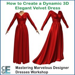 MD144 - Learn to Make a Dynamic Virtual 3D Elegant Velvet Marvelous Designer Dress MD144 - Learn to Make a Dynamic Virtual 3D Elegant Velvet Marvelous Designer Dress