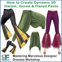 MD147 - Marvelous Designer Harem Pants Gored Pants and Fancy Flared Pants Workshop MD147 - Marvelous Designer Harem Pants Gored Pants and Fancy Flared Pants Workshop