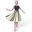 Marvelous Designer Elegant Gored Dress garment File - 3D Dynamic Clothes with Patterns and Presets