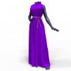 Marvelous Designer Clothes Template Garment File of Maxi Dress with a Belt and Ribbon
