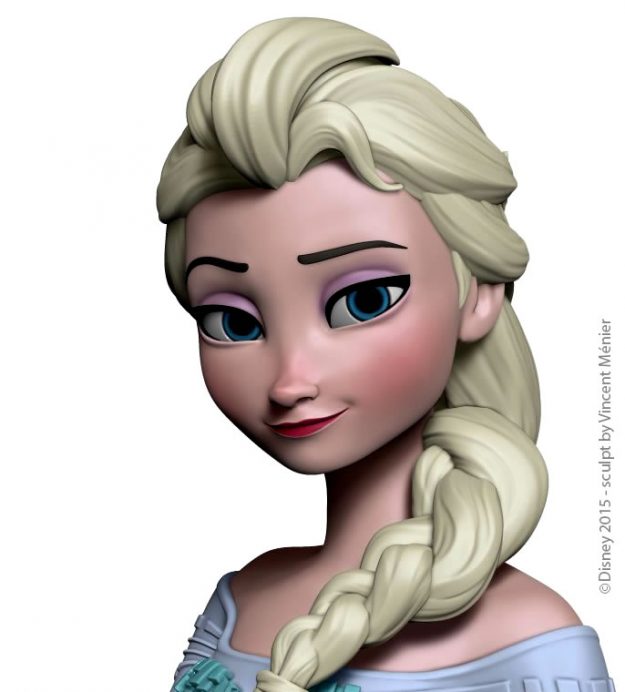 3D Cartoon Character Design Artist Vincent Menier - Disney Frozen Elsa Figurine wm