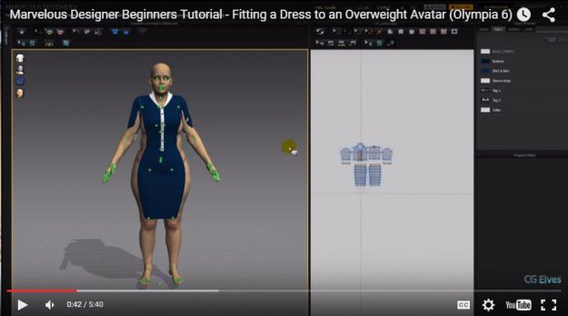 Free Marvelous Designer Video Tutorial Fitting a Dress to a Fat Avatar