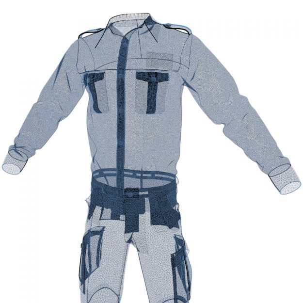 Wireframe View of a Digital 3D Clothing Model