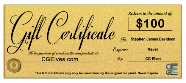 CGElves $100 Store Credit Gift Card Winner Stephen James Davidson