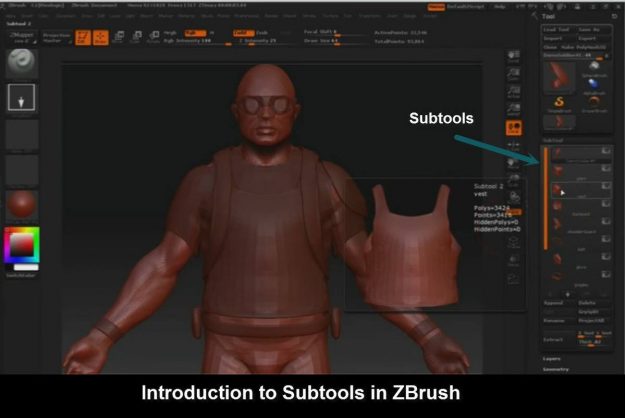Introduction to Subtools in ZBrush