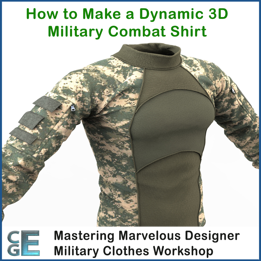 MD158 - Marvelous Designer Video Workshop on Making Combat Shirt Military Clothing