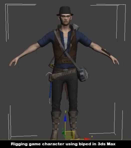 Rigging game character using biped