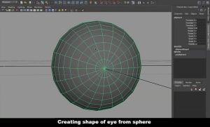 Creating shape of 3D cartoon eye from sphere