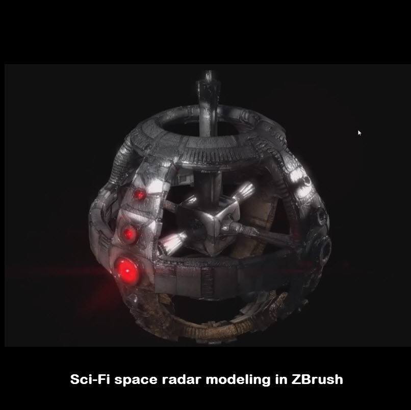 Creating SciFi Space Radar Using Zmodeler ZBrush Modeling Video