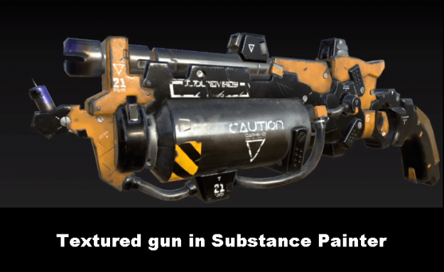 Textured gun in Substance Painter Crash Course for Beginners