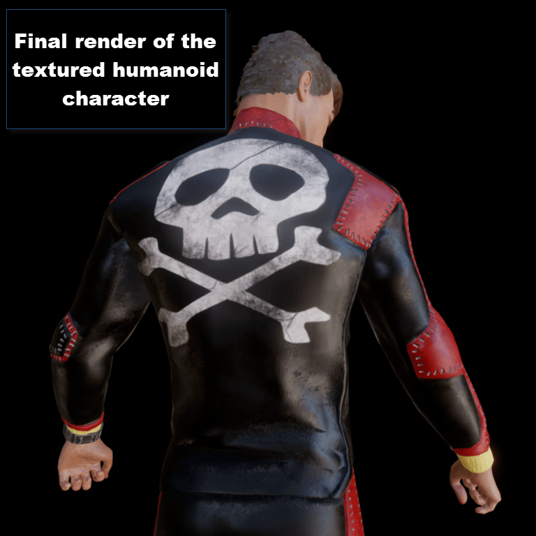 Texturing Humanoid in Substance Painter Timelapse Tutorial Final render of textured 3D humanoid character in Substance Painter