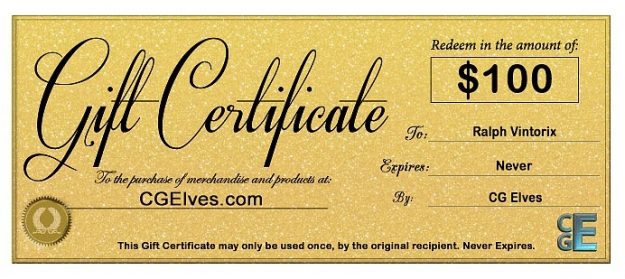 CG Elves 100 Store Credit Gift Card for Ralph Vintorix