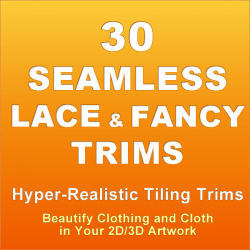 30 Hyper-Realistic Seamless Fancy Lace and Decorative Tiling Trims for 3D Clothes