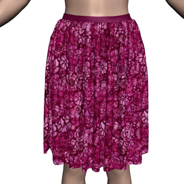 Marvelous Designer Sansar Dynamic Skirt Batik Floral Texture