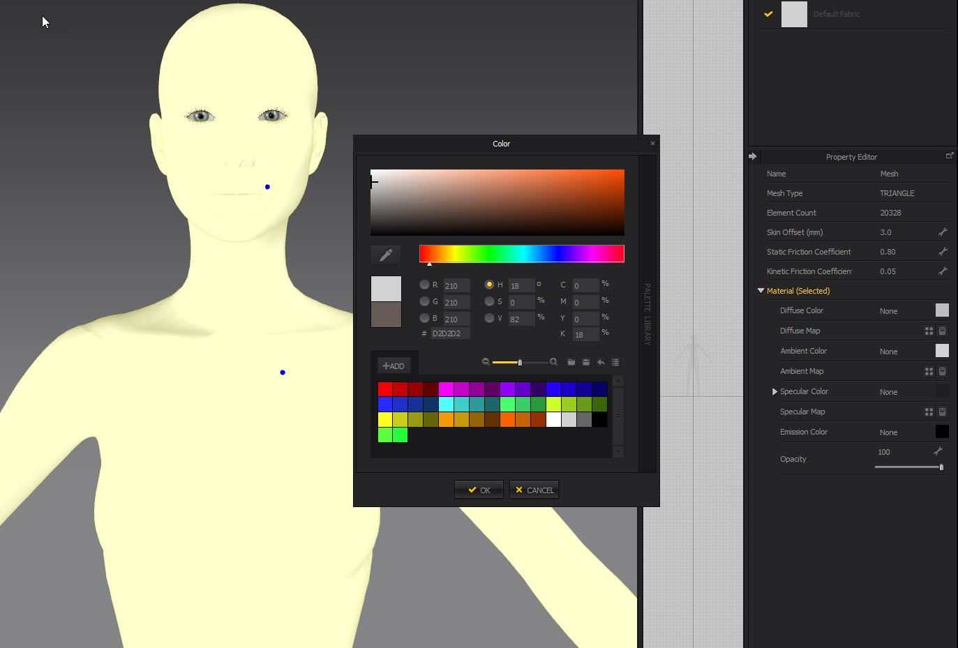 Marvelous Designer avatar high ambient color