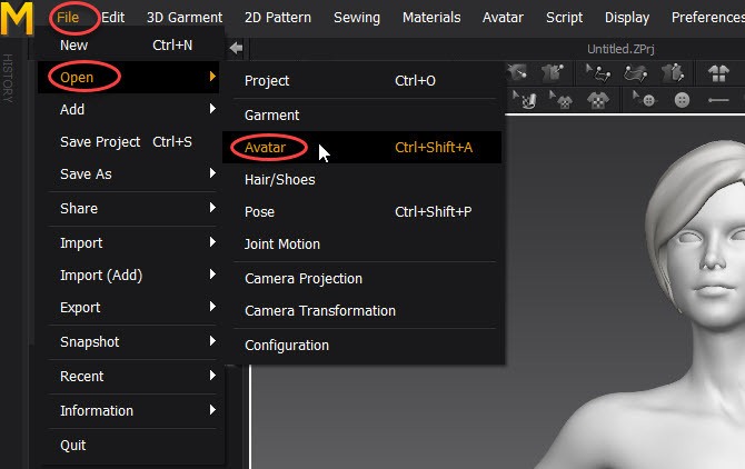 Marvelous Designer open avatar Marvelous Designer import avatar