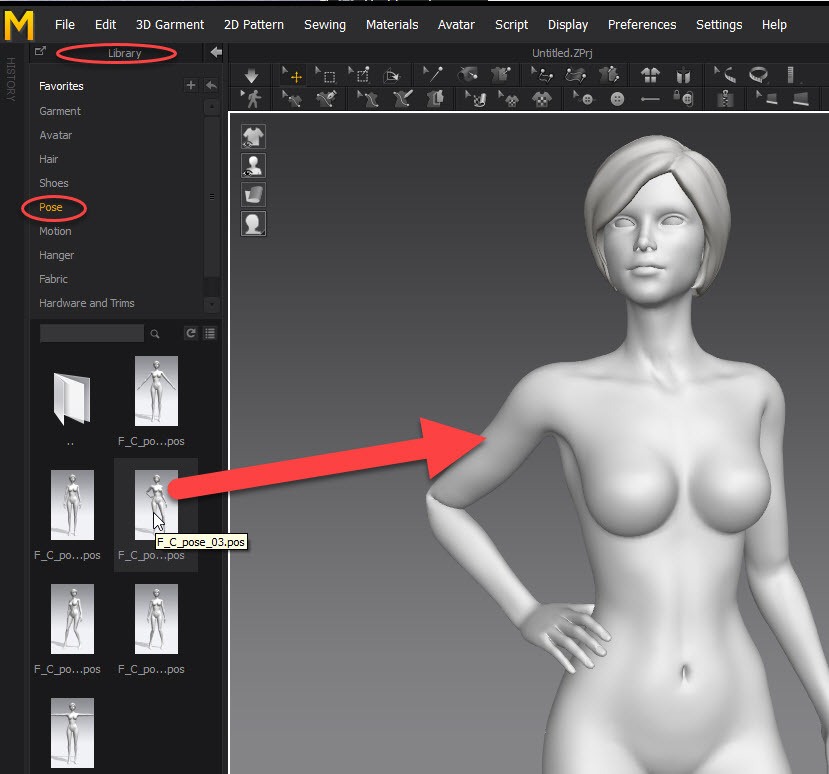 Marvelous Designer import pose file Marvelous Designer import pose file