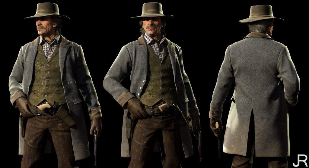 Old Western cowboy outfit 3D clothes
